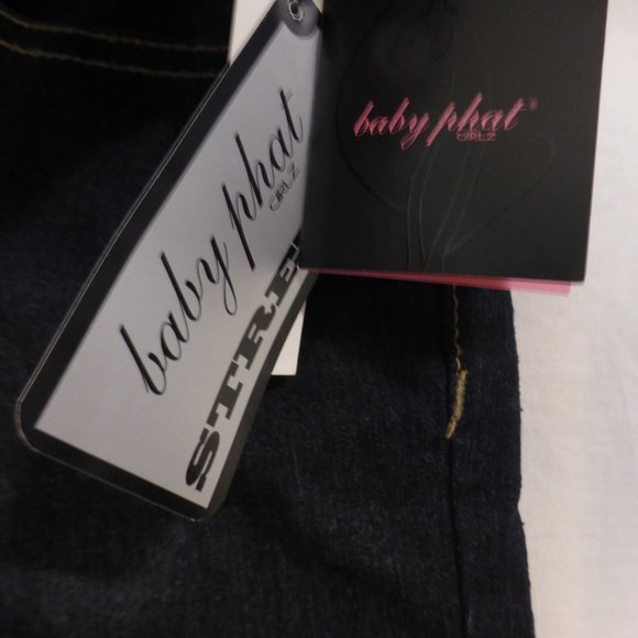 BABY PHAT GIRLS, size 16, stretch, denim shorts, sequin design back pockets BNWT - Picture 7 of 16